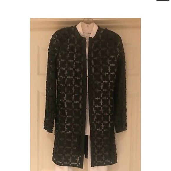 INTRANSIT (Brand) Black Leather Flower "Duster" - Picture 1 of 7